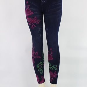 Stretch blue jean leggings